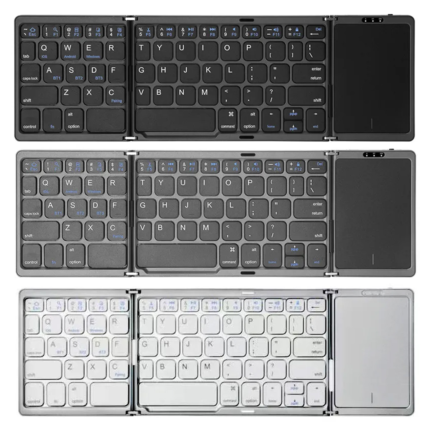Gaming Console Ipad - 3‑Fold Bluetooth Keyboard with Touchpad, Rechargeable