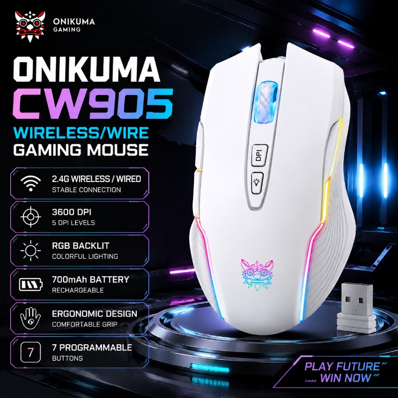 Gaming Console Buttons - ONIKUMA CW905 Wireless Gaming Mouse 2.4G