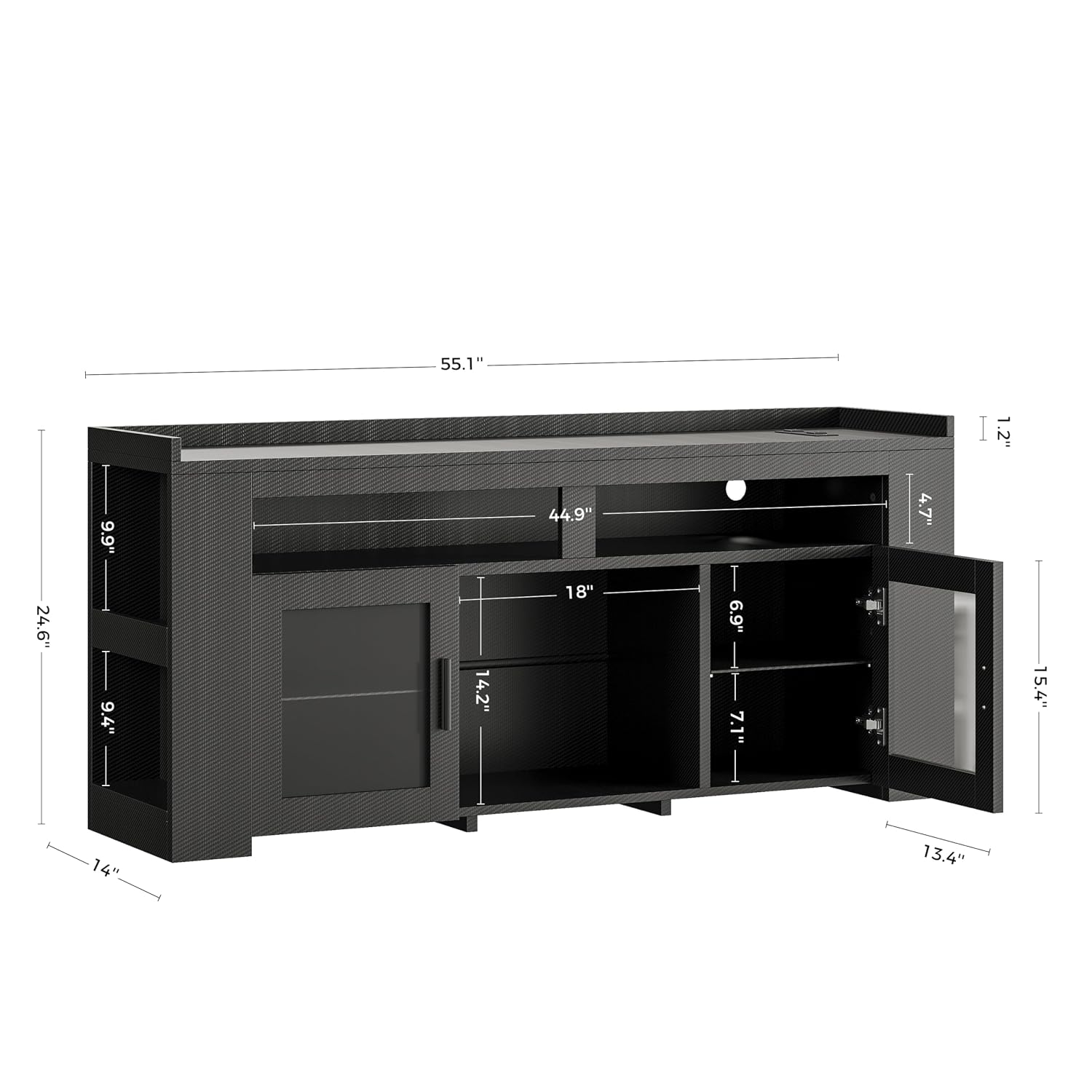 TV Stand with Charging Station - Gaming Console Room ulasan dan harga