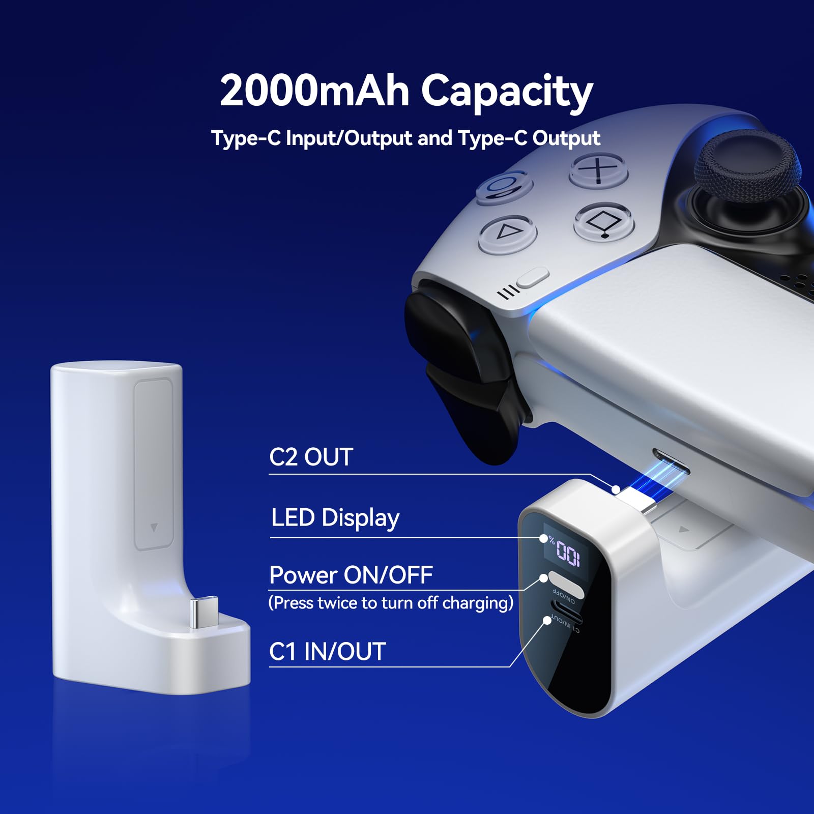 Charger for PS5 Controller, Ba - Sony Controller Dualsense Edge ulasan dan harga