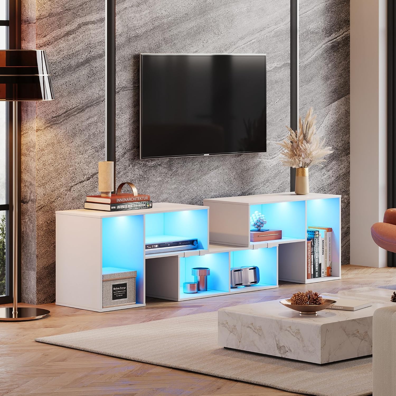 Deformable TV Stand with LED S - Gaming Console Room ulasan dan harga