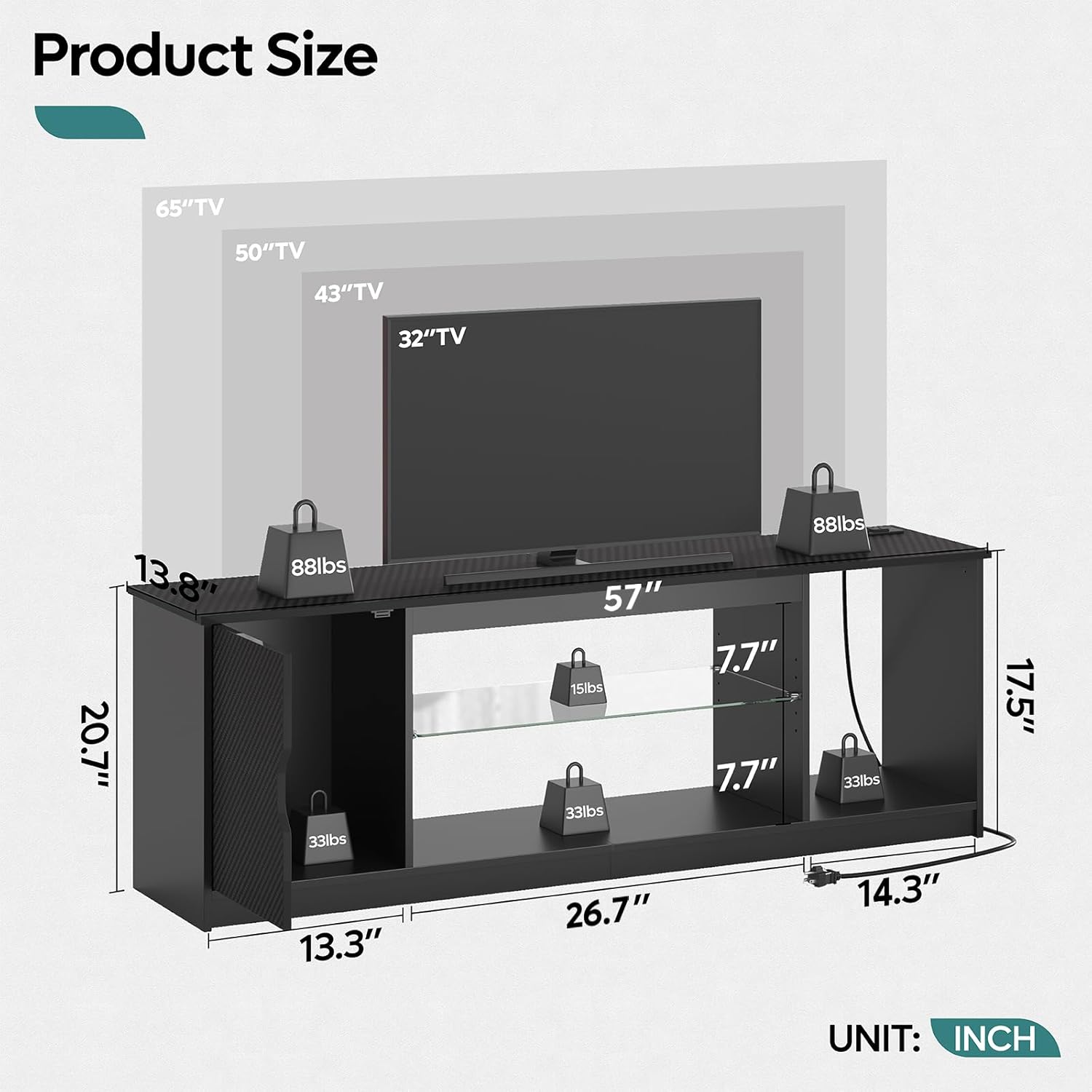 TV Stand with Power Outlets Ga - Gaming Console Room ulasan dan harga