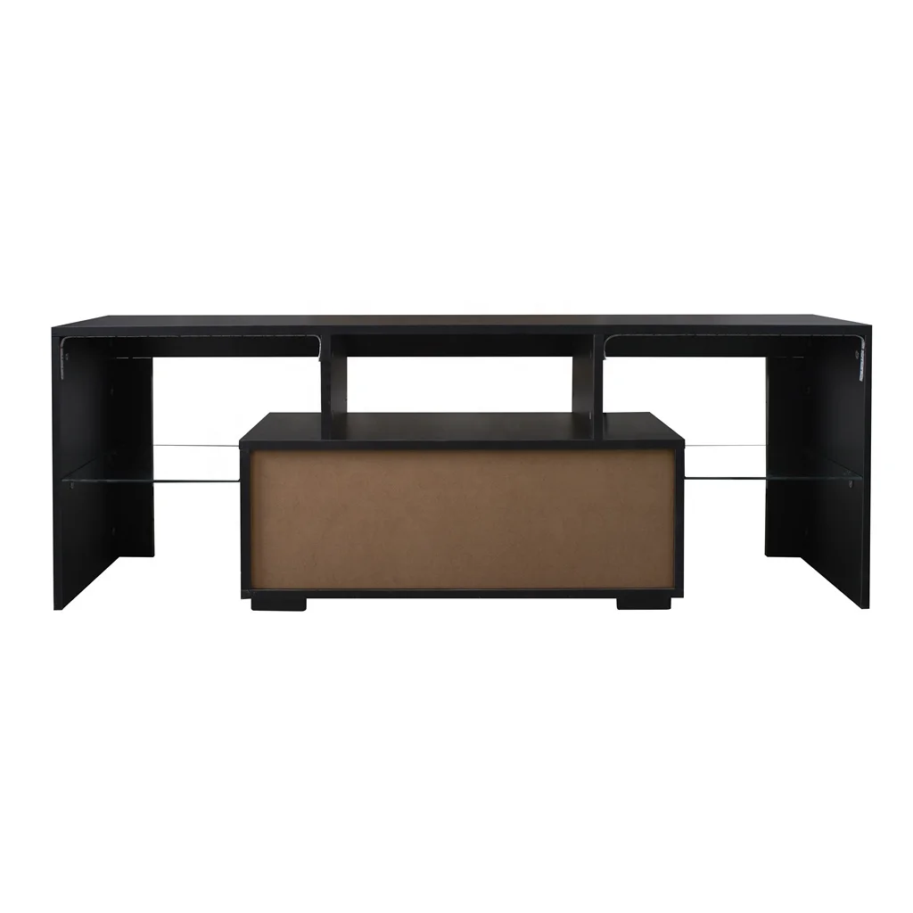 #Black TV Stand with LED RGB L - Gaming Console Room ulasan dan harga
