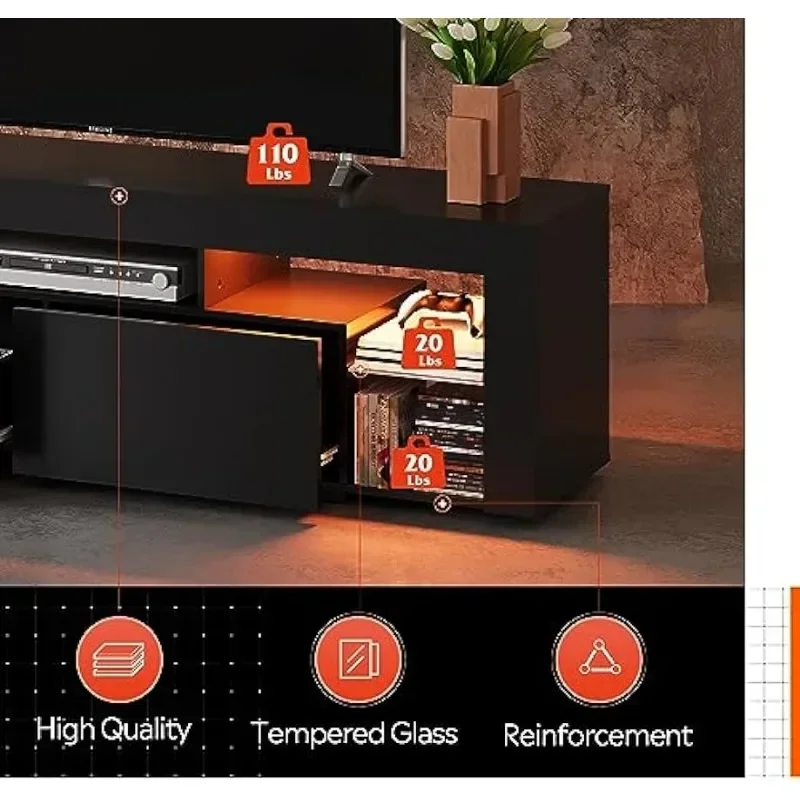 Wood TV Console With 2 Storage - Gaming Console Room ulasan dan harga