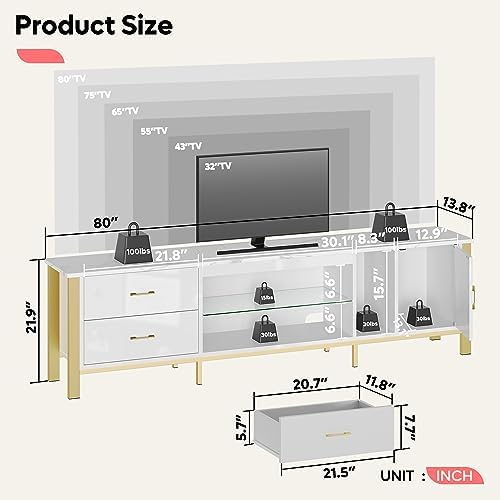 TV Stand for 75/80/85 inch TVs - Gaming Console Room ulasan dan harga