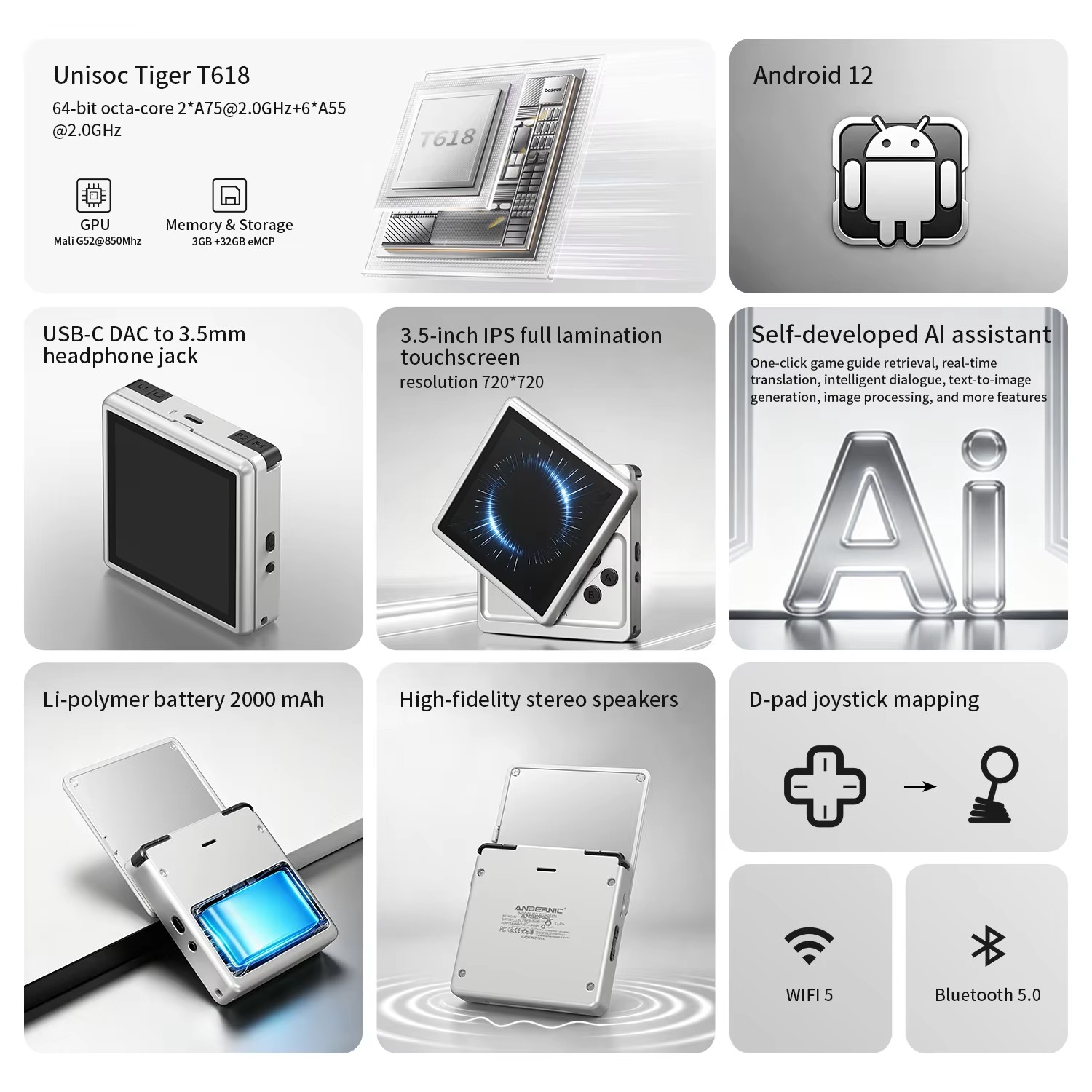 ANBERNIC RG Rotate Android Han - Gaming Console 5 Year Old ulasan dan harga
